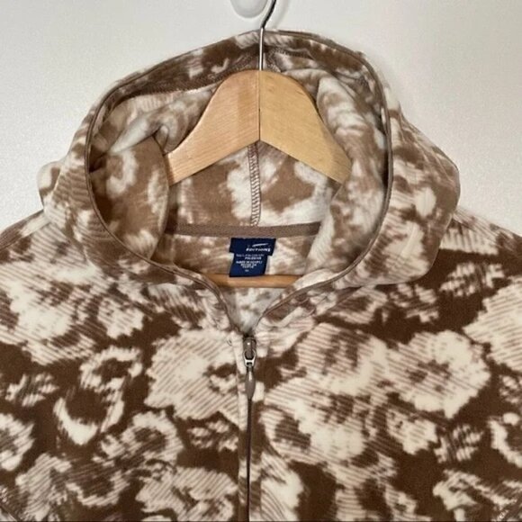 Basic Editions Fleece Abstract floral Hooded Jacket, 1X - Picture 4 of 11